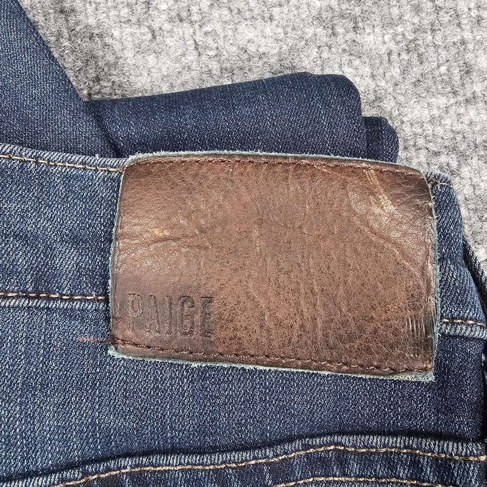 PAIGE Federal Transcend Slim Straight Jeans Mens 32 Cellar Dark Wash Blue - Picture 2 of 13